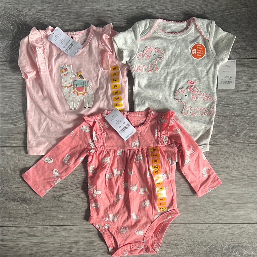 Adorable Pink and Gray One Piece Sets